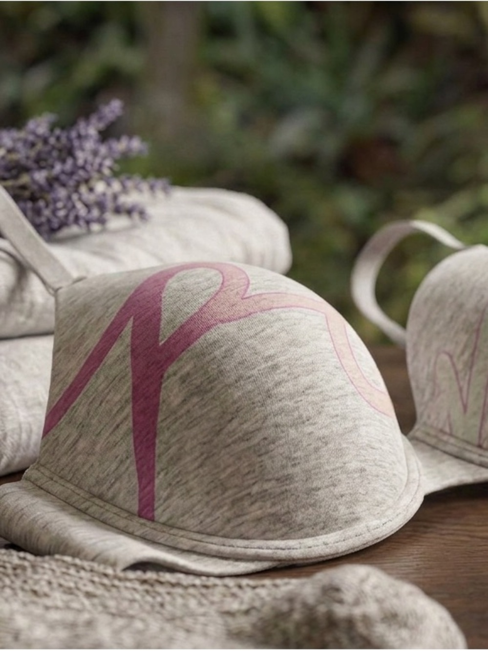 PINK Victoria's Secret Heather Gray Bra with Pink Logo